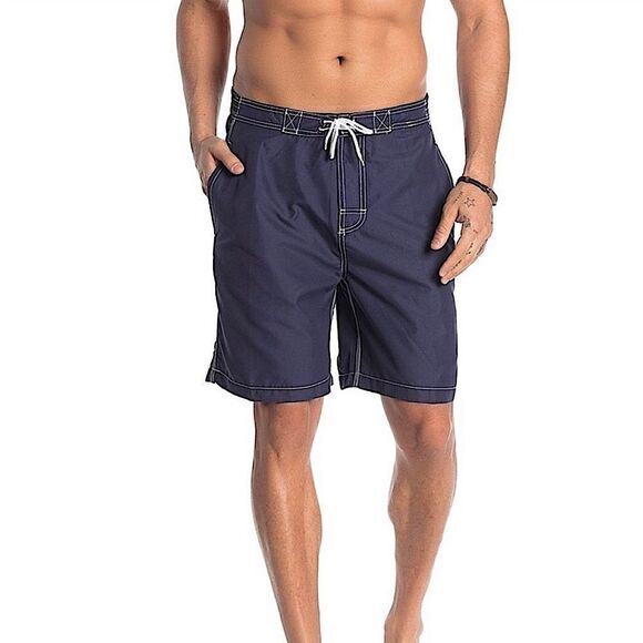 Trunks Navy Swami Hybrid Swim Trunks - Picture 1 of 8